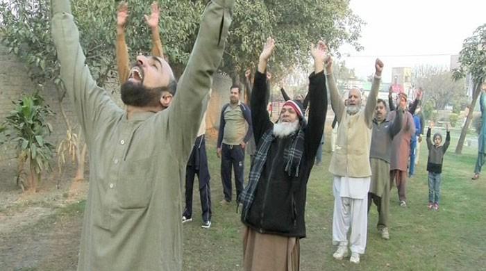 A group in Multan is using laughter as therapy