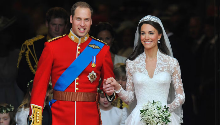 Prince William and Catherine, Duchess of Cambridge, after their wedding ceremony in Westminster Abbey in central London. — Reuters/File