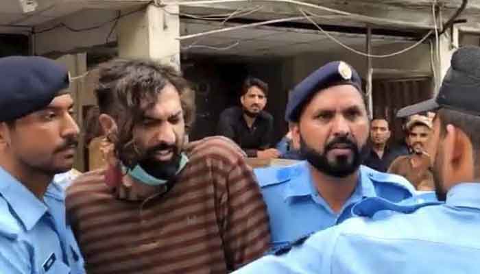 Zahir Jaffer, the prime suspect in the murder of Noor Mukadam, while being brought to court, on July 26, 2021. &mdash; Twitter