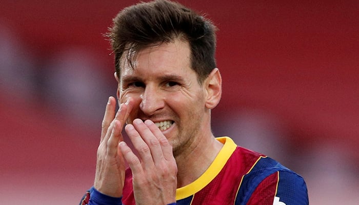 Soccer Football - La Liga Santander - FC Barcelona v Celta Vigo - Camp Nou, Barcelona, Spain - May 16, 2021 Barcelonas Lionel Messi reacts. — Reuters/File
