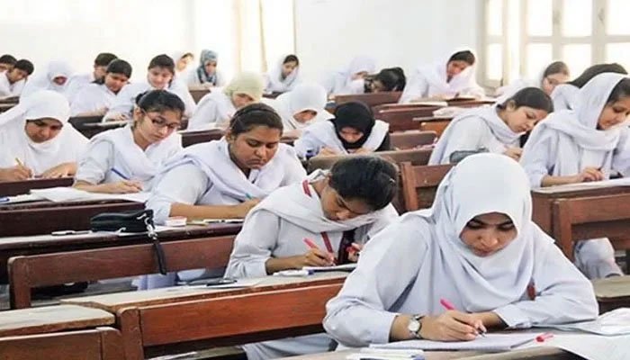 Students seen taking an exam in a classroom. Photo: Geo.tv/ file