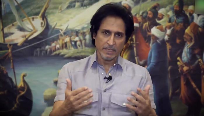 Pakistan Cricket Board (PCB) Chairman Ramiz Raja speaks during a video message released by the cricket board, on September 18, 2021. — Twitter/TheRealPCB