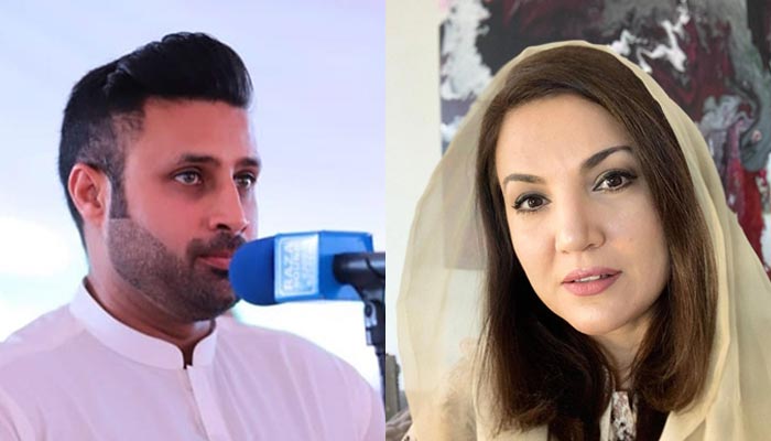 Prime Minister Imran Khan’s former Special Assistant Zulfi Bukhari (left) and Reham Khan, a broadcaster and former wife of the premier. — Instagram/File