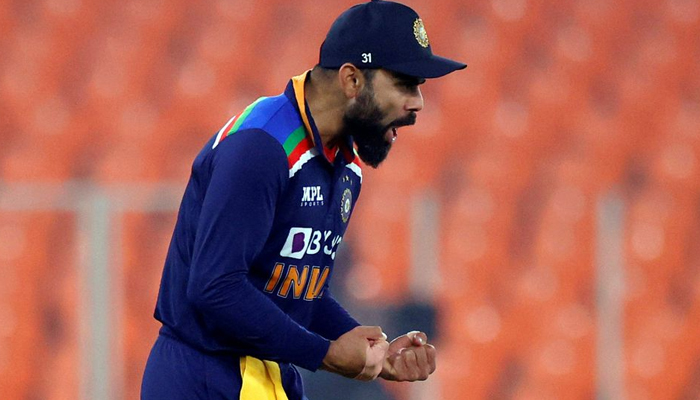 Fifth Twenty20 International - India v England - Narendra Modi Stadium, Ahmedabad, India - March 20, 2021 Indias Virat Kohli celebrates the wicket of Englands Ben Stokes. — Reuters/File