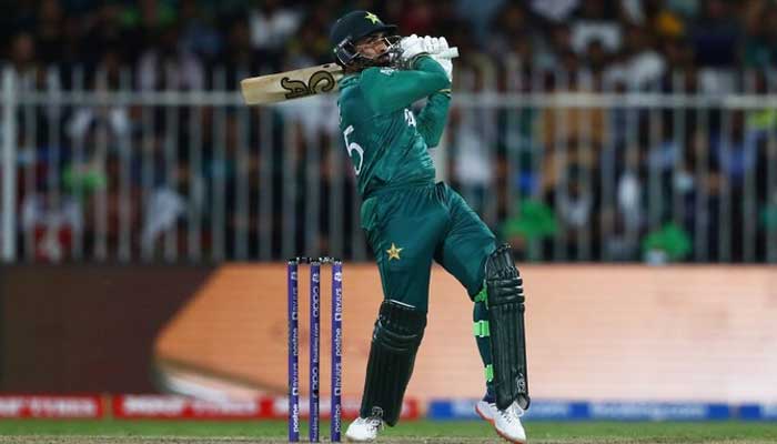 Asif Ali hits it out of the park. Photo: Twitter