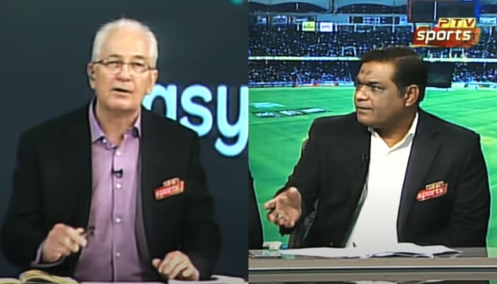 Former international cricketers David Gower (left) and Rashid Latif (right). — YouTube