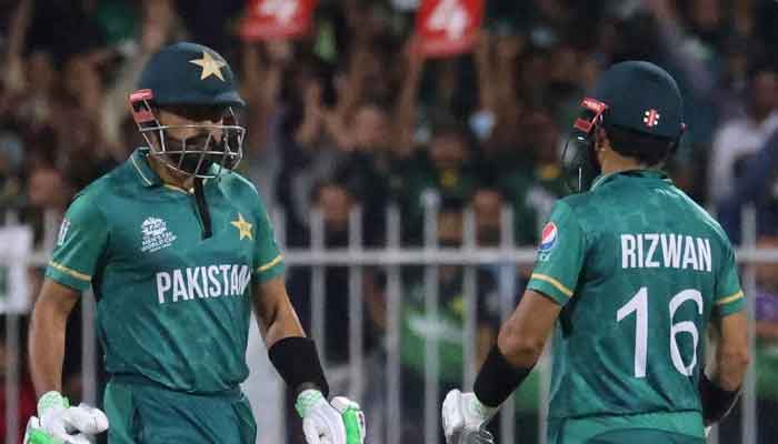 Pakistan skipper Babar Azam and Mohammad Rizwan during a match. Photo: File