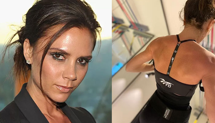 Victoria Beckham sizzles in black gym gear during a training session with David