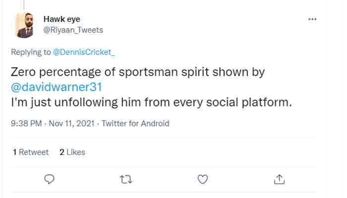 Pakistan vs Australia: Twitter takes David Warner apart for lack of sportsman spirit