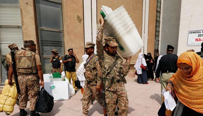 Rangers officials deployed near a polling station. Photo: file