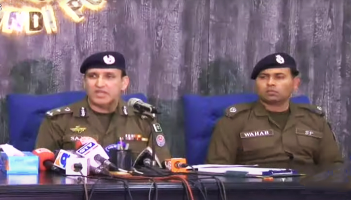 City Police Officer Rawalpindi Sajid Kiani addressing a press conference in the city on December 25, 2021. &mdash; Geo News