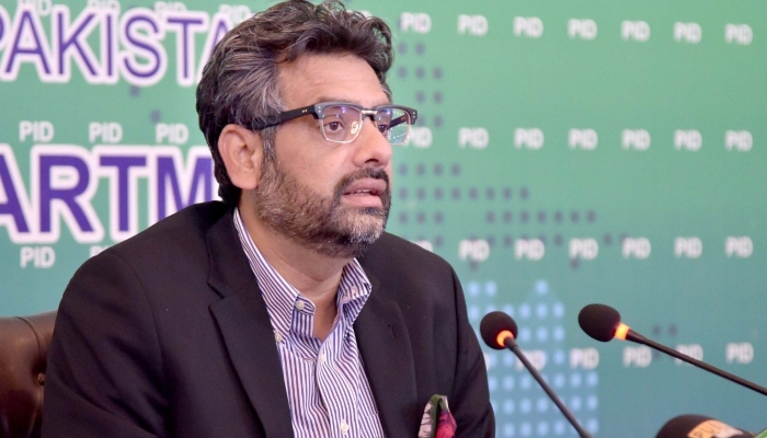 Spokesperson Ministry of Finance&nbsp;Muzzammil Aslam addressing a press conference in Islamabad on February 2. &mdash; PID