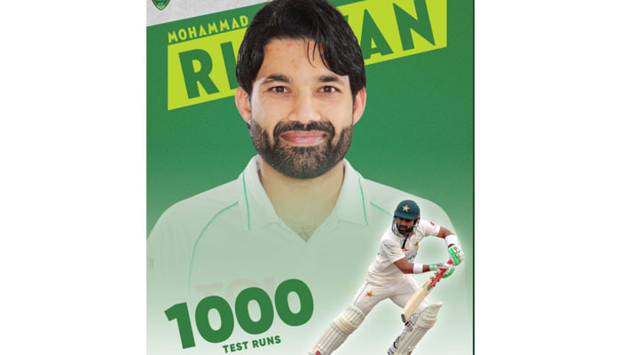 Pakistans wicketkeeper-batter Mohammad Rizwan completed 1000 Test runs. — PCB