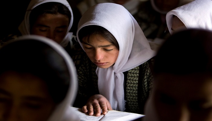 Afghan girls attend a class at the Ishkashim high school for girls in the northeastern province of Badakhshan, near the border with Tajikistan, Afghanistan April 23, 2008. &mdash;Reuters