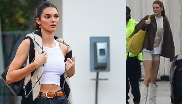 Kendall Jenner stuns onlookers as she showcases her long legs in white shorts