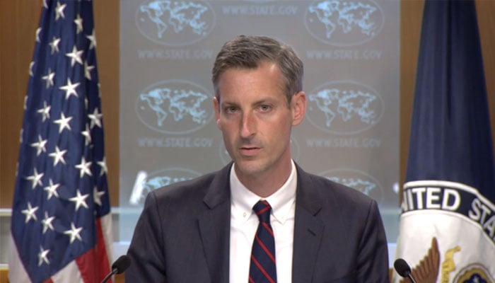 US state department spokesperson Ned Price during a regular press briefing. &mdash; US State Department website