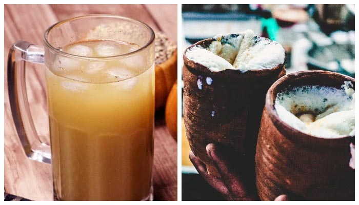 A representational image of sattu (L) and lassi. &mdash; Twitter/File