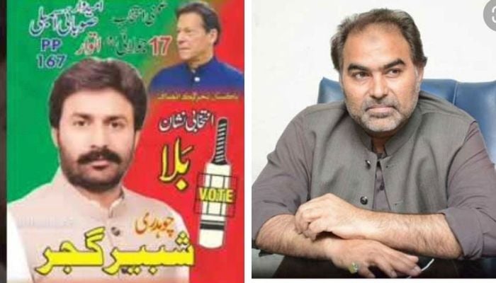 The PML-N has allotted the ticket to Nazir Ahmed Chohan (right) while PTI has fielded Shabbir Gujjar (left) &mdash; Geo.tv