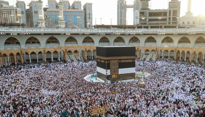 Muslim worshippers gather before the Kaaba at the Grand Mosque in Saudi Arabias holy city of Mecca, Saudi Arabia, July 2, 2022. &mdash; Reuters/File