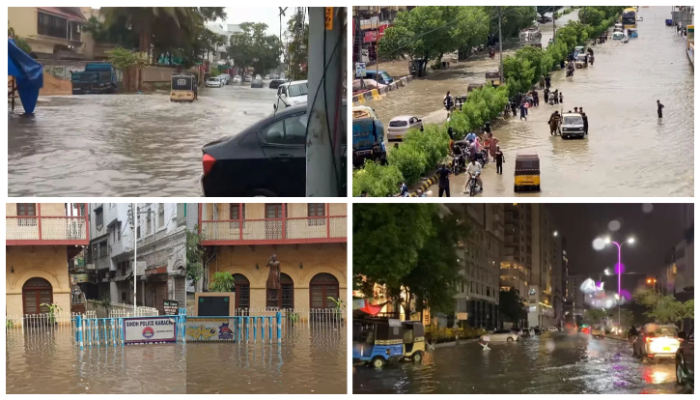 Image collage showing different areas of the city completely submerged in rainwater. — Facebook/ Twitter