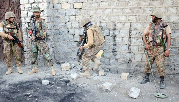 Security forces carry out a search operation in this file photo. &mdash; Photo courtesy: ISPR