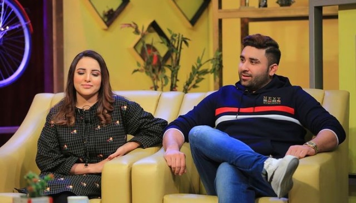 Pakistani TikTok star Hareem Shah (L) and her husband Syed Bilal Shah. &mdash; Instagram/@bilalshah428