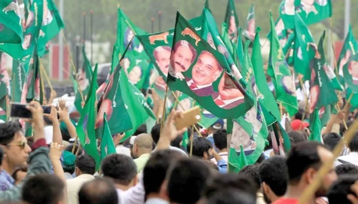 PML-N supporters take part in a rally. &mdash; Reuters/File