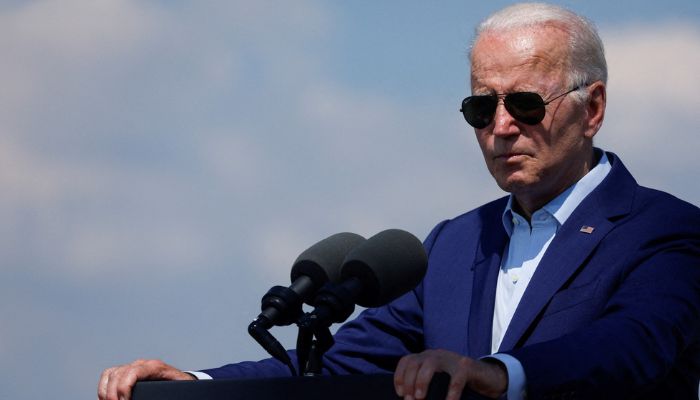 US President Joe Biden&nbsp;delivers remarks on climate change and renewable energy at the site of the former Brayton Point Power Station in Somerset, Massachusetts, U.S. July 20, 2022 - Reuters