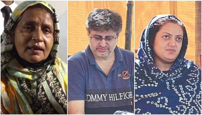 Zaheer Ahmeds mother (L) and Dua Zahras parents. &mdash; Facebook screengrab/PPI