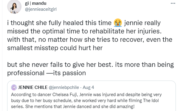 BLACKPINK’s Jennie injured while shooting for The Idol
