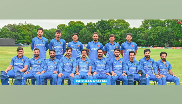 Afghan cricketers pose for a picture.&nbsp;&mdash; Twitter/@ACBofficials