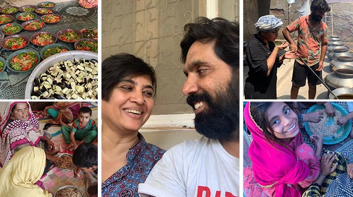 Quitting city comforts, Karachi couple fixes free meals in floodlands