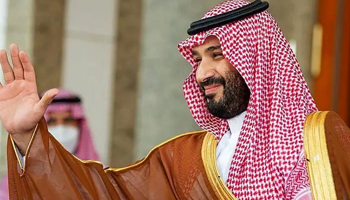 Saudi Crown Prince Mohammed bin Salman gesturing as he receives the French president in Saudi Arabias Red Sea coastal city of Jeddah. — AFP/File