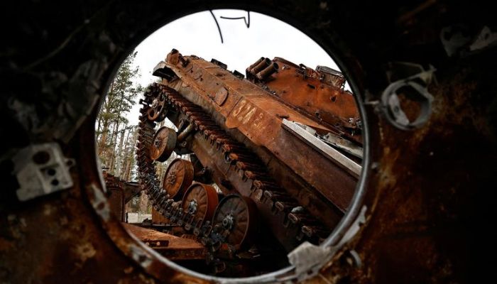 A view shows destroyed Russian tanks and armoured vehicles, amid Russias invasion of Ukraine, in the recently liberated town of Lyman, Donetsk region, Ukraine, October 5, 2022. — Reuters
