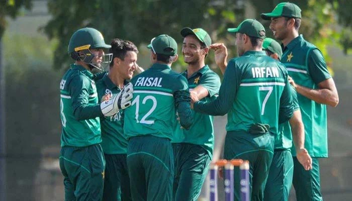 Pakistan U19 team celebrating after taking a wicket. — PCB/File