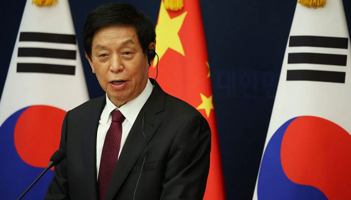 Chinas National Peoples Congress (NPC) Standing Committee Chairman Li Zhanshu speaks during a joint news conference with South Koreas National Assembly Speaker Kim Jin-pyo at the National Assembly in Seoul, South Korea, September 16, 2022. — Reuters/File