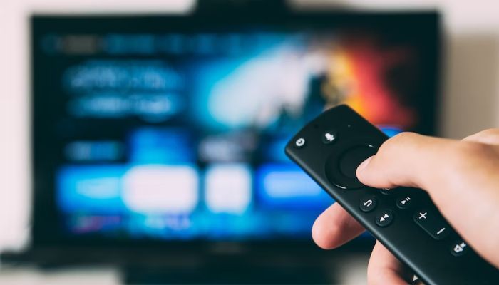 A person holding a TV remote.— Unsplash