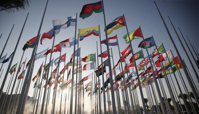 Soccer Football - FIFA World Cup Qatar 2022 Preview - Doha Corniche, Doha, Qatar - October 5, 2022 General view of flags at the new Flag Plaza ahead of the FIFA World Cup Qatar 2022.— Reuters
