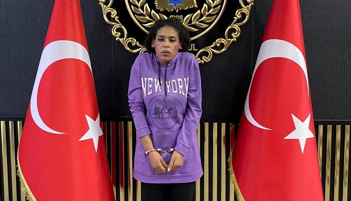An undated handout picture released by Turkish police shows an unidentified blast suspect arrested in Istanbul, Turkey. — Reuters