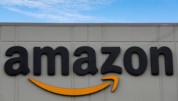 The Amazon logo is seen outside its JFK8 distribution center in Staten Island, New York, U.S. November 25, 2020.— Reuters