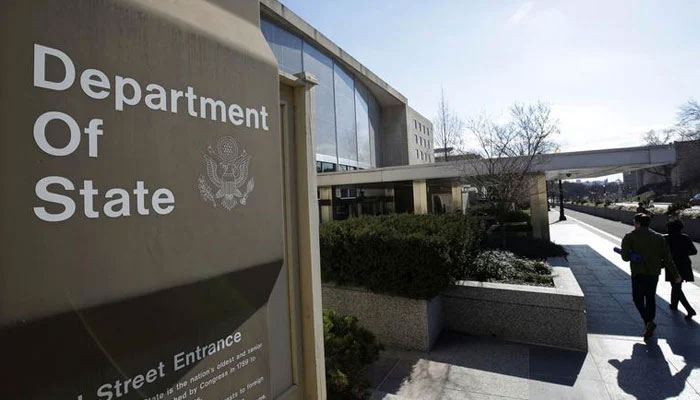 The entrance to the building of the US Department of State in Washington, US, January 26, 2017. Reuters/Files
