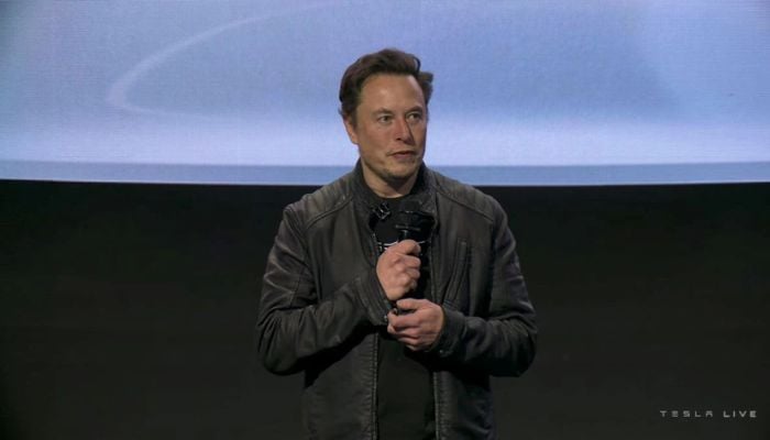 Tesla Chief Executive Elon Musk speaks during the live-streamed unveiling of the Tesla Semi electric truck, in Nevada, U.S. December 1, 2022, in this still image taken from video.— Reuters
