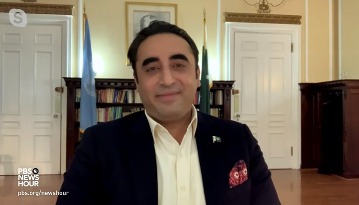 Foreign Minister Bilawal Bhutto Zardari speaking during an interview on December 15, 2022. — YouTube screengrab/ PBS NewsHour