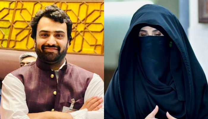 In these file photos, former administrator of Bani Gala Inam Khan (left) and PTI Chairman Imran Khans wife, Bushra Bibi, can be seen. — GeoNews/Instagram/File