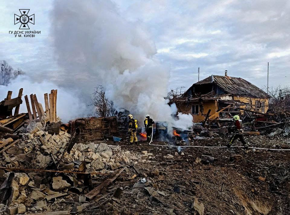 Rescuers work at a site of private houses heavily damaged by a Russian missile strike, amid Russias attack on Ukraine, in Kyiv, Ukraine, in this handout picture released December 29, 2022.— Reuters