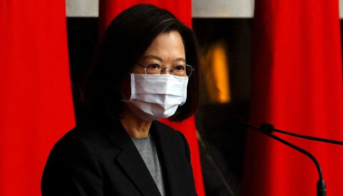Taiwanese President Tsai Ing-wen makes a speech at a rank promotion ceremony of military members in Taipei, Taiwan, December 26, 2022.— Reuters