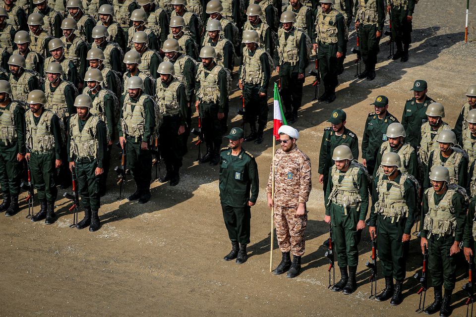 Members of the Islamic Revolutionary Guard Corps (IRGC) attend an IRGC ground forces military drill in the Aras area, East Azerbaijan province, Iran, October 17, 2022.— Reuters