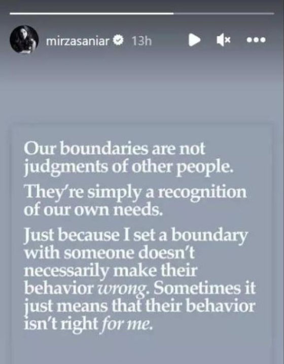 Sania Mirza sets boundaries in new cryptic message
