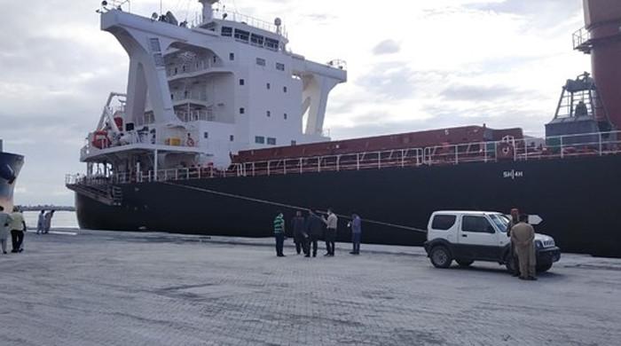 Two ships carrying Russian wheat dock at Karachi port