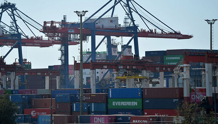 This picture taken on January 11, 2023, shows a general view of the Karachi sea port. — AFP